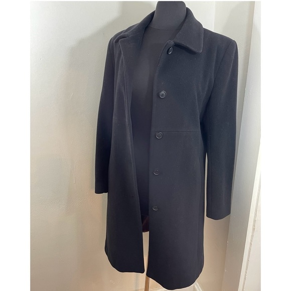 FORCASTER OF BOSTON LADIES PURE WOOL BUTTON DOWN BLACK COAT SIZE: 10 - Picture 5 of 12